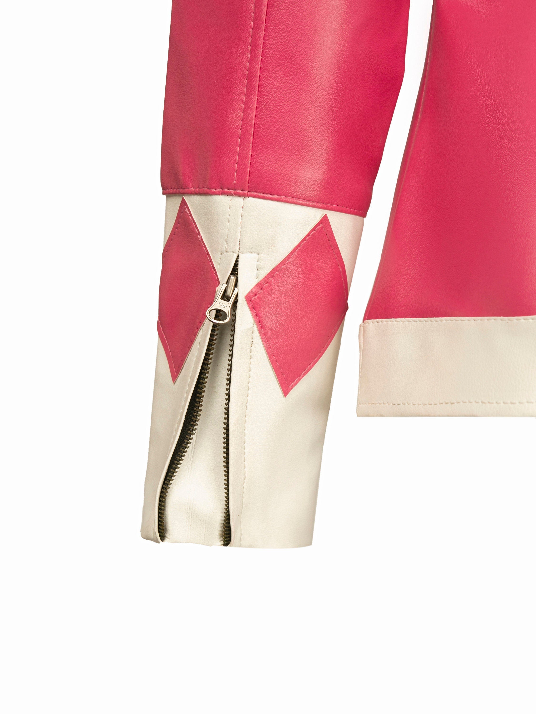 Pink Ranger Themed Leather Jacket Handcrafted by Ox and Bulls