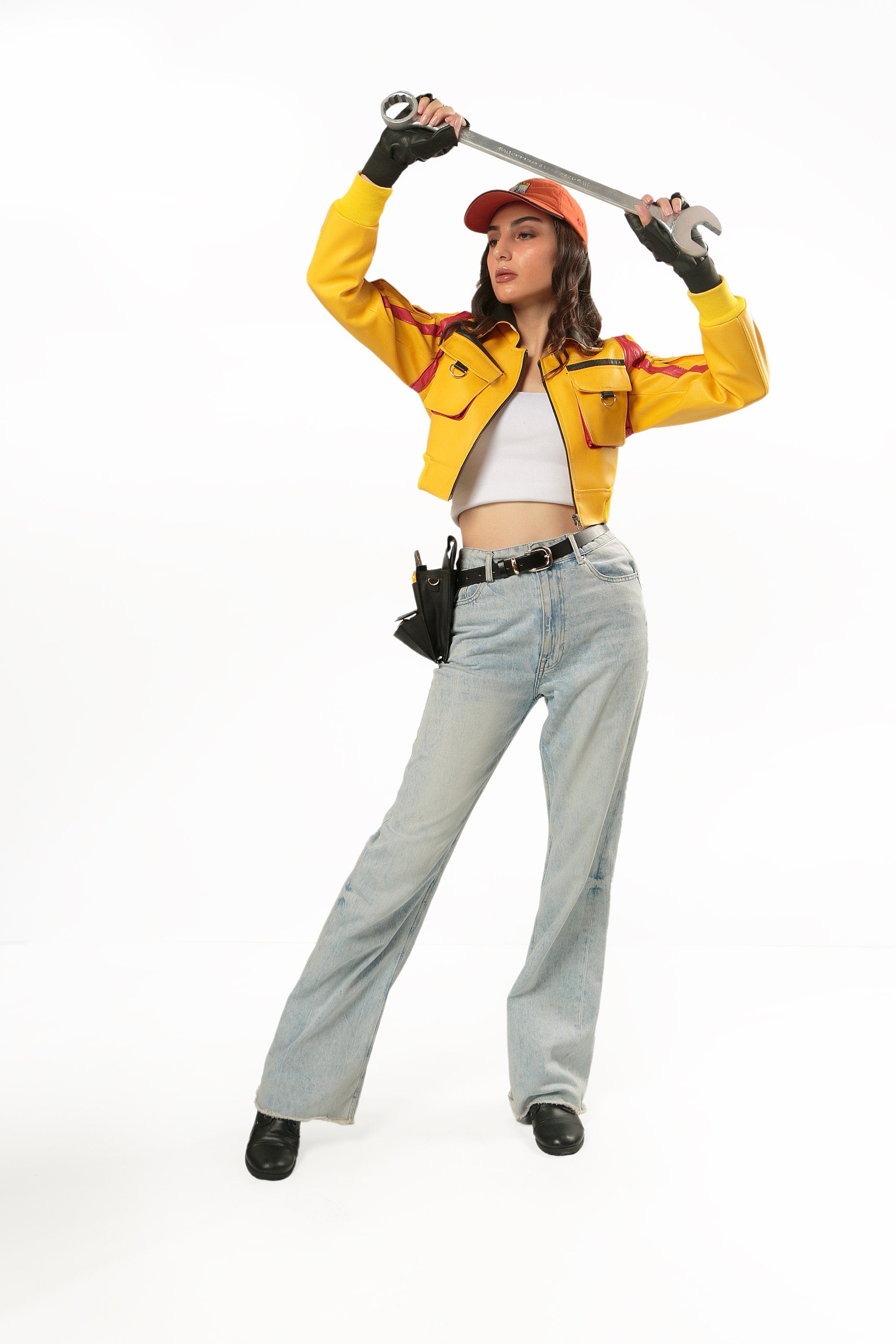 Handmade Cindy Aurum Cosplay Jacket: Final Fantasy XV, Hammer Head Leather