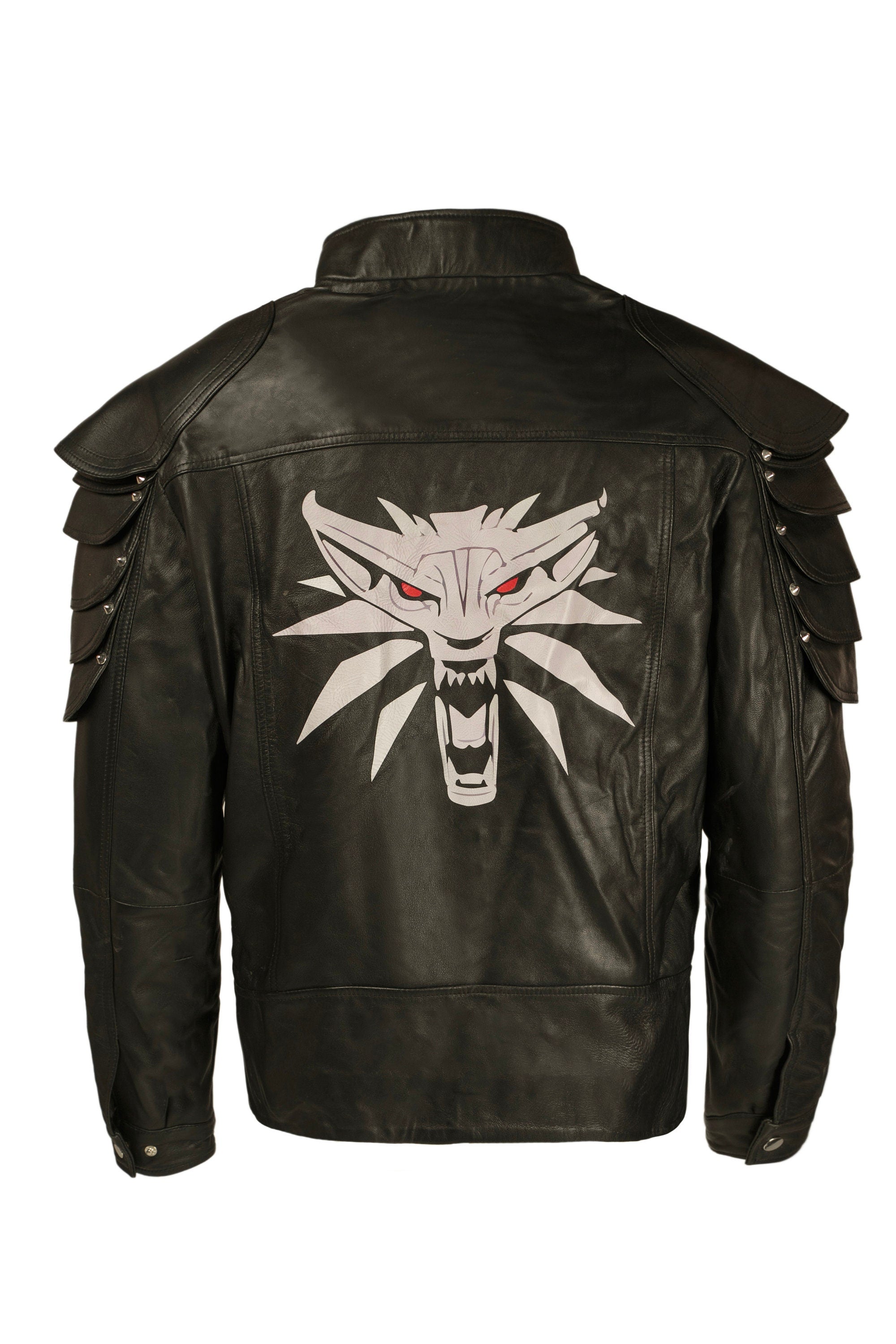 V's Samuraii Wolf School Leather Jacket for Cosplay Handcrafted by Ox and Bulls.