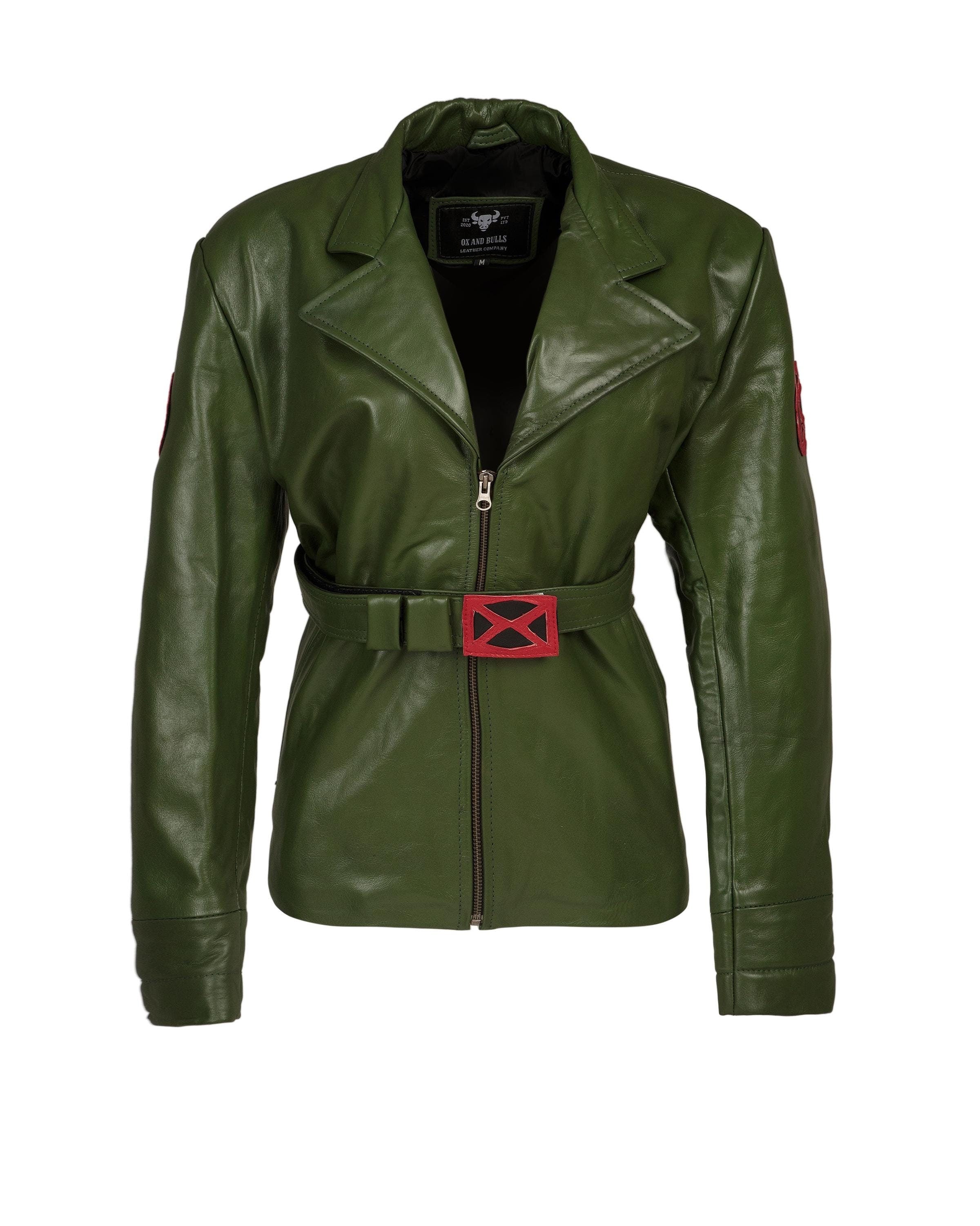 97 Rogue Green Leather Jacket Designed and Handmade by Ox and Bulls