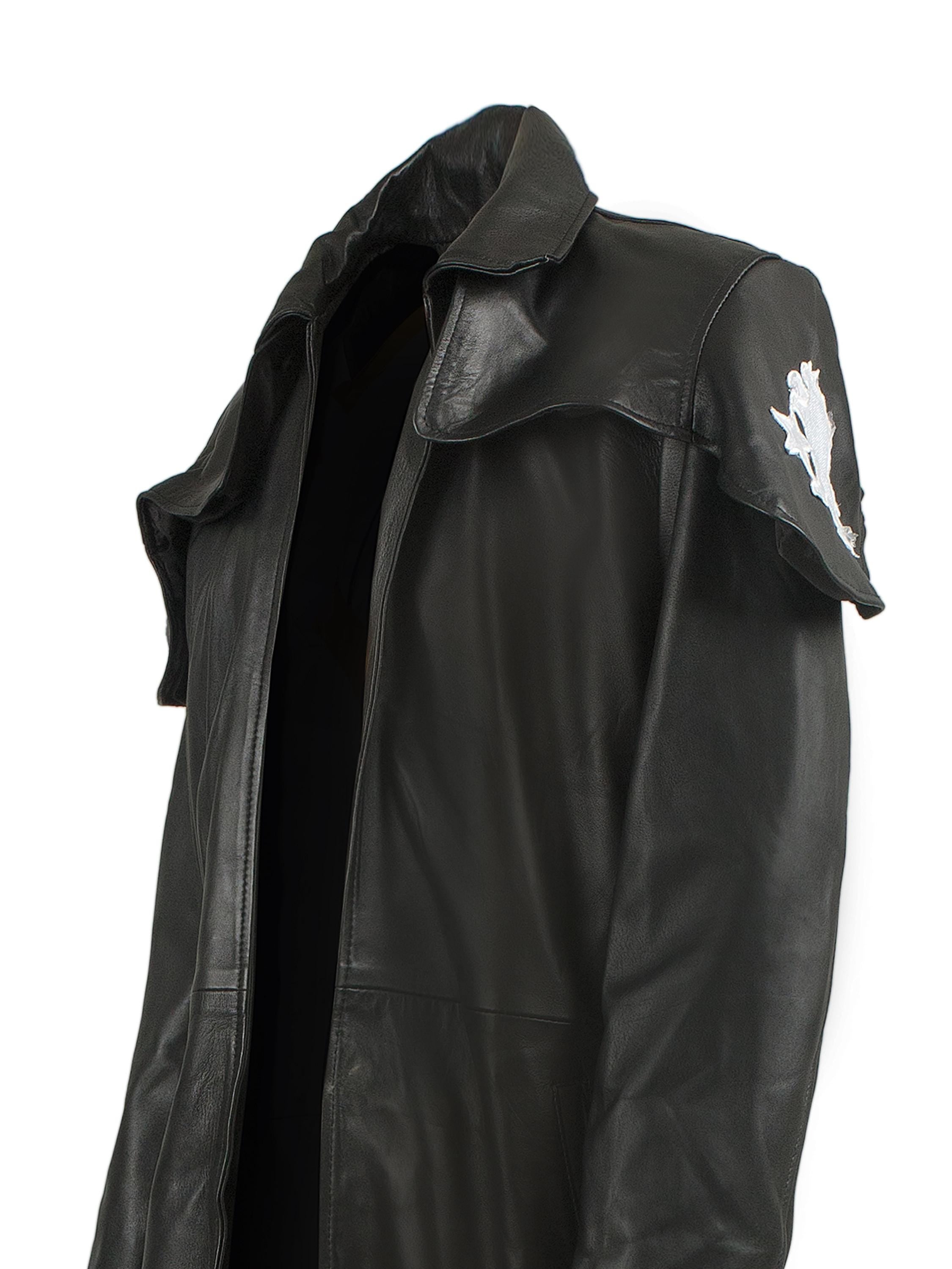 New Vegas NCR Ranger A7 Black Duster | Long Black Leather Coat | Fallout-Inspired Jacket Handcrafted by Ox and Bulls