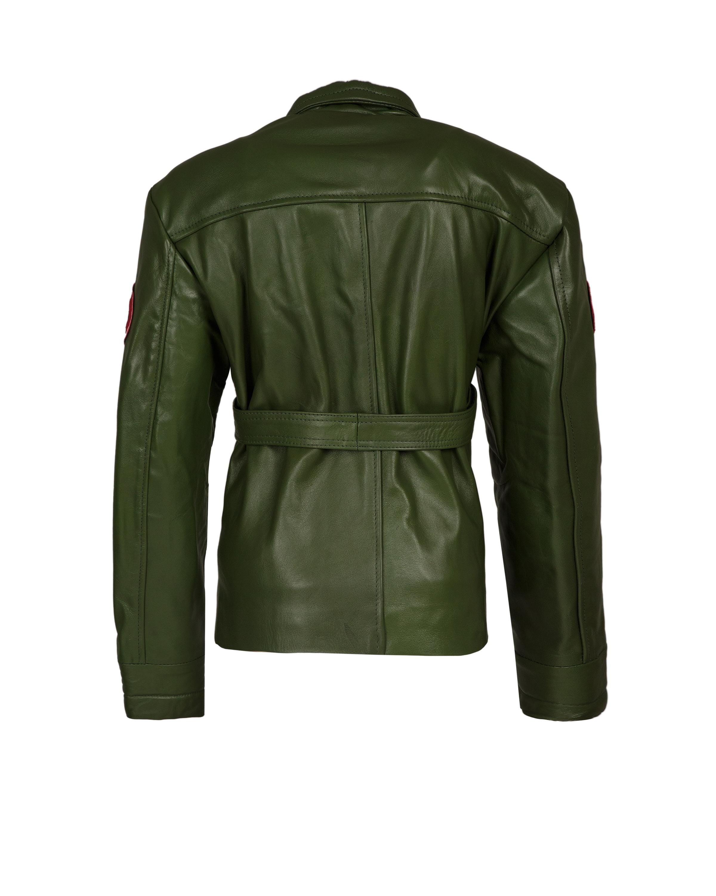 97 Rogue Green Leather Jacket Designed and Handmade by Ox and Bulls