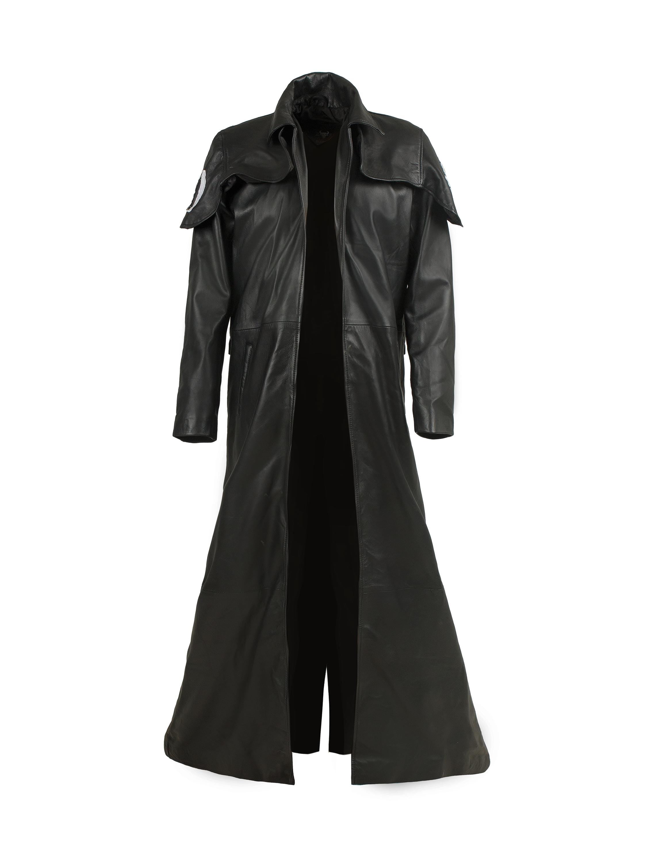 New Vegas NCR Ranger A7 Black Duster | Long Black Leather Coat | Fallout-Inspired Jacket Handcrafted by Ox and Bulls
