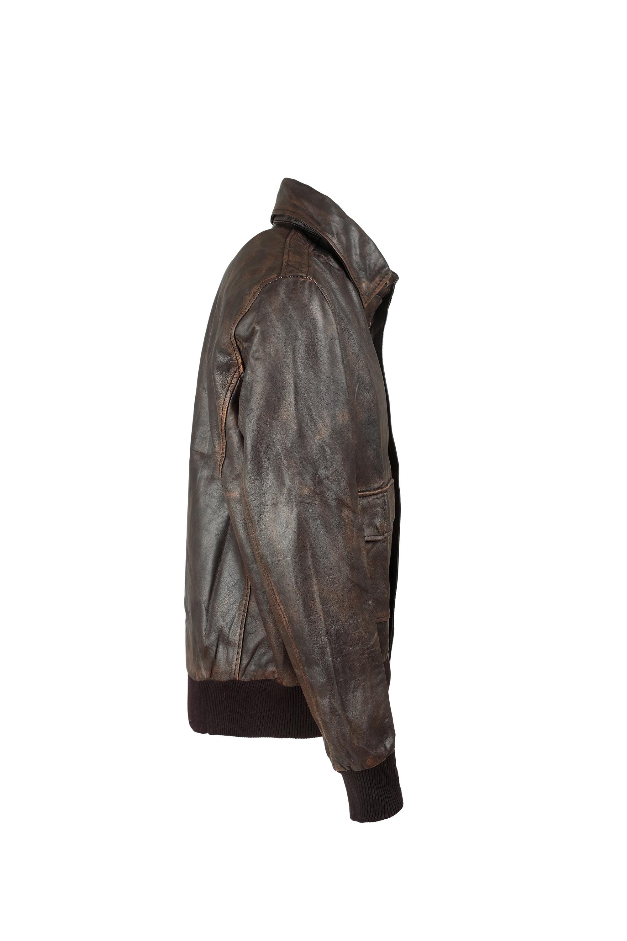 Handmade A2 Leather Aviator Jacket - WWII Flight Bomber Style