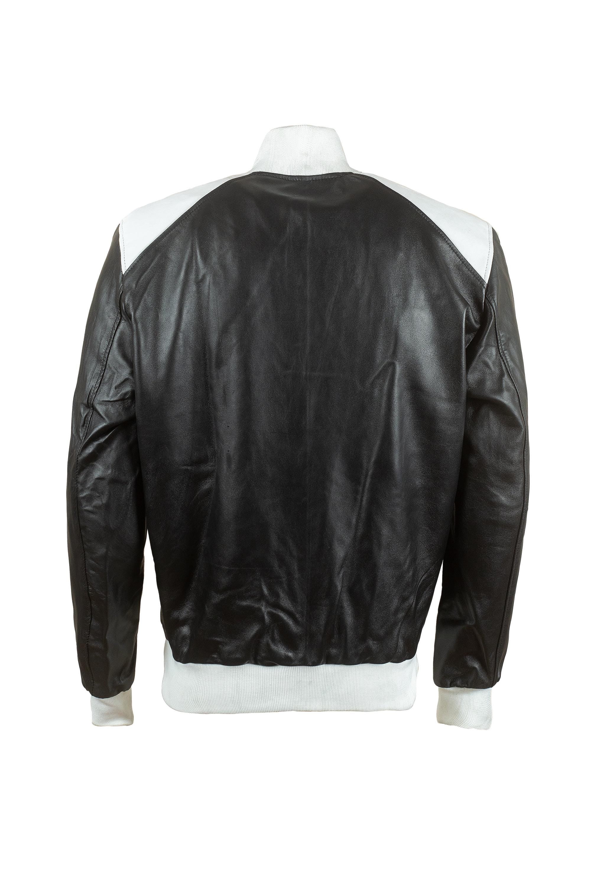 XO Varsity Jacket, Black Vegan Leather Bomber Jacket