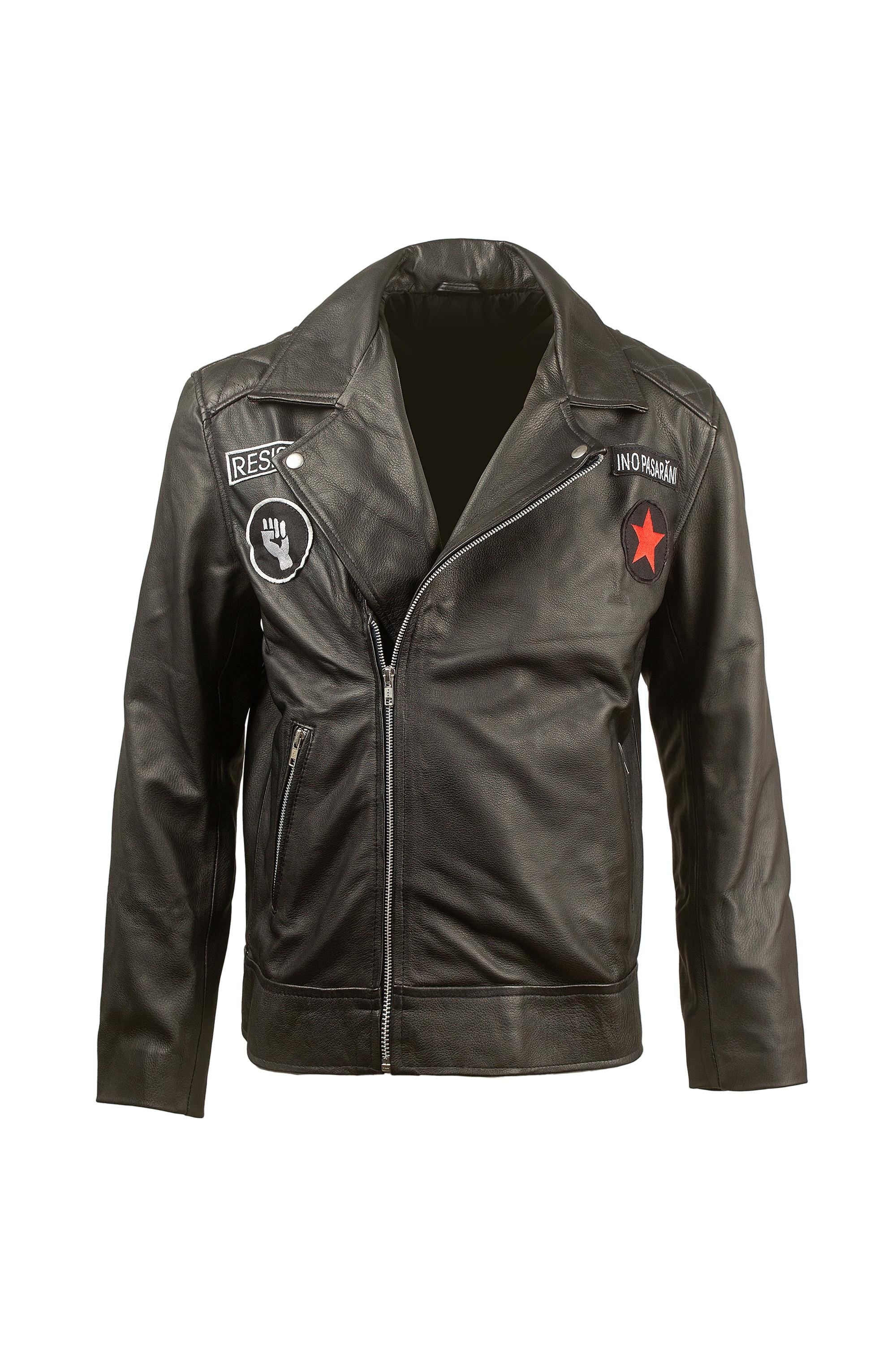 Che Guevara Cowhide Leather Biker Jacket | Handmade Punk Moto Jacket