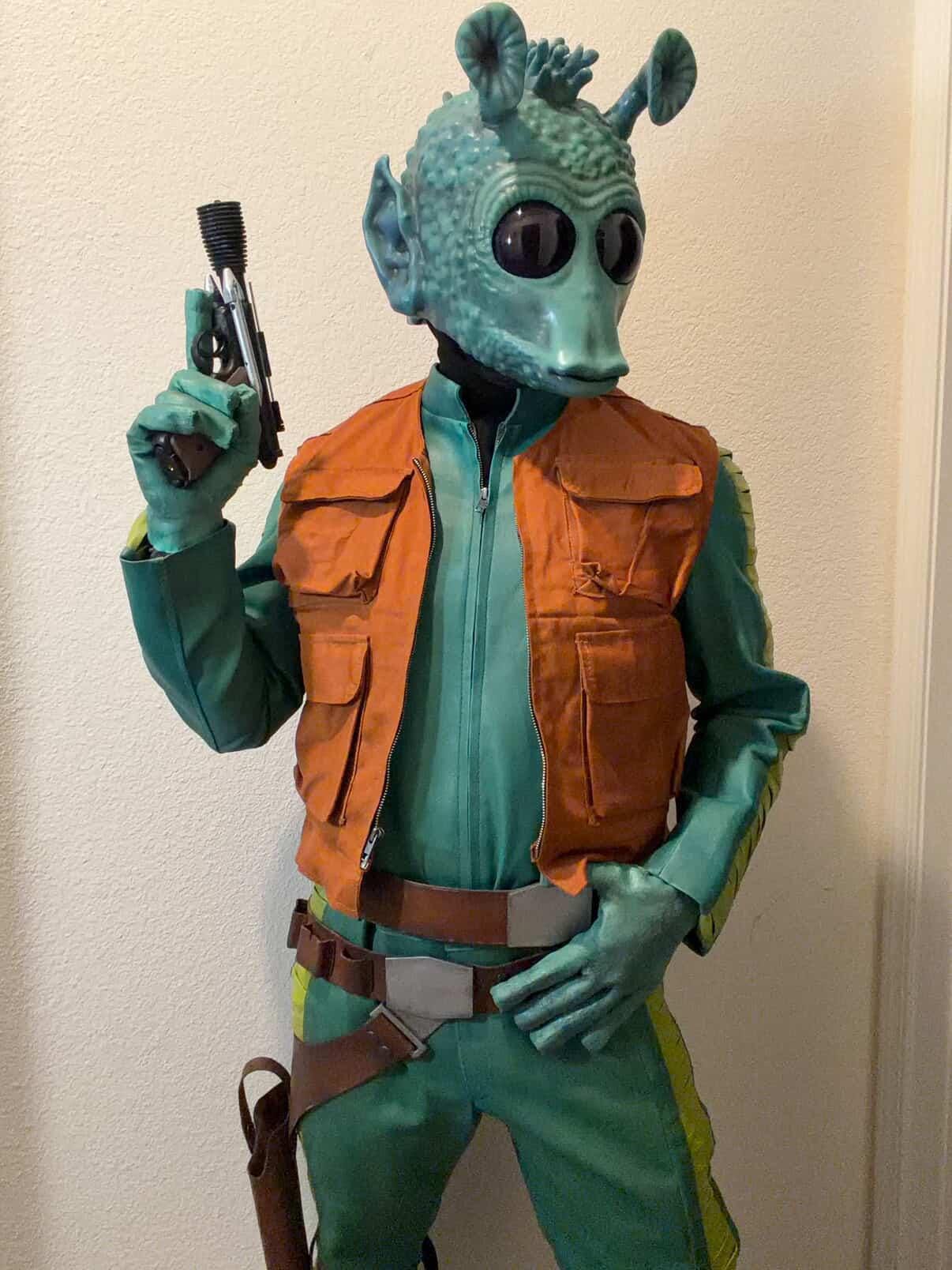 Alien Bounty Hunter Costume Suit | Sci-Fi Cantina Outfit | Outer Rim Space Alien Jumpsuit & Utility Vest | Cosplay