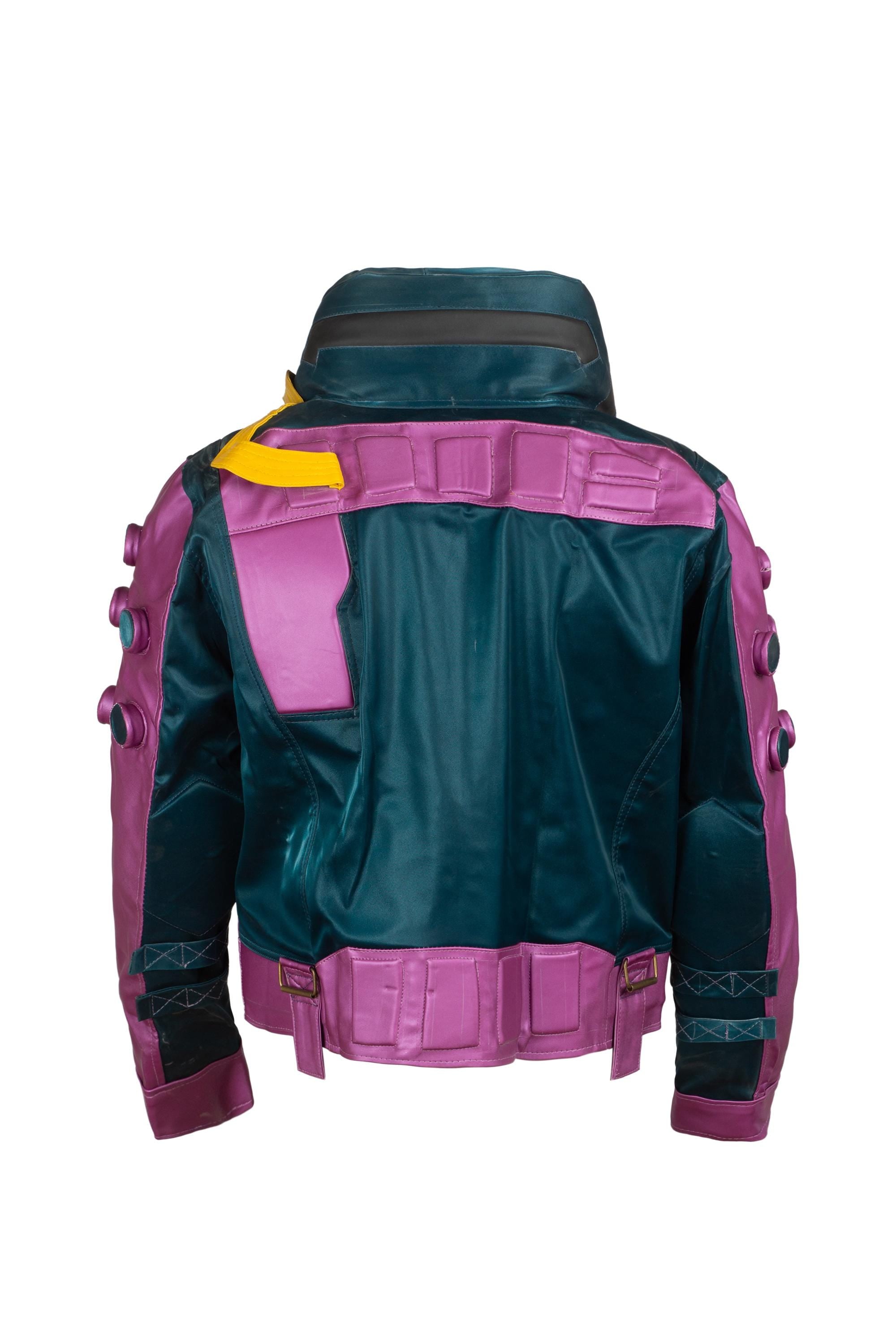 Futuristic Pink and Teal Leather Jacket – Cyberpunk Inspired Statement Piece by Ox & Bulls