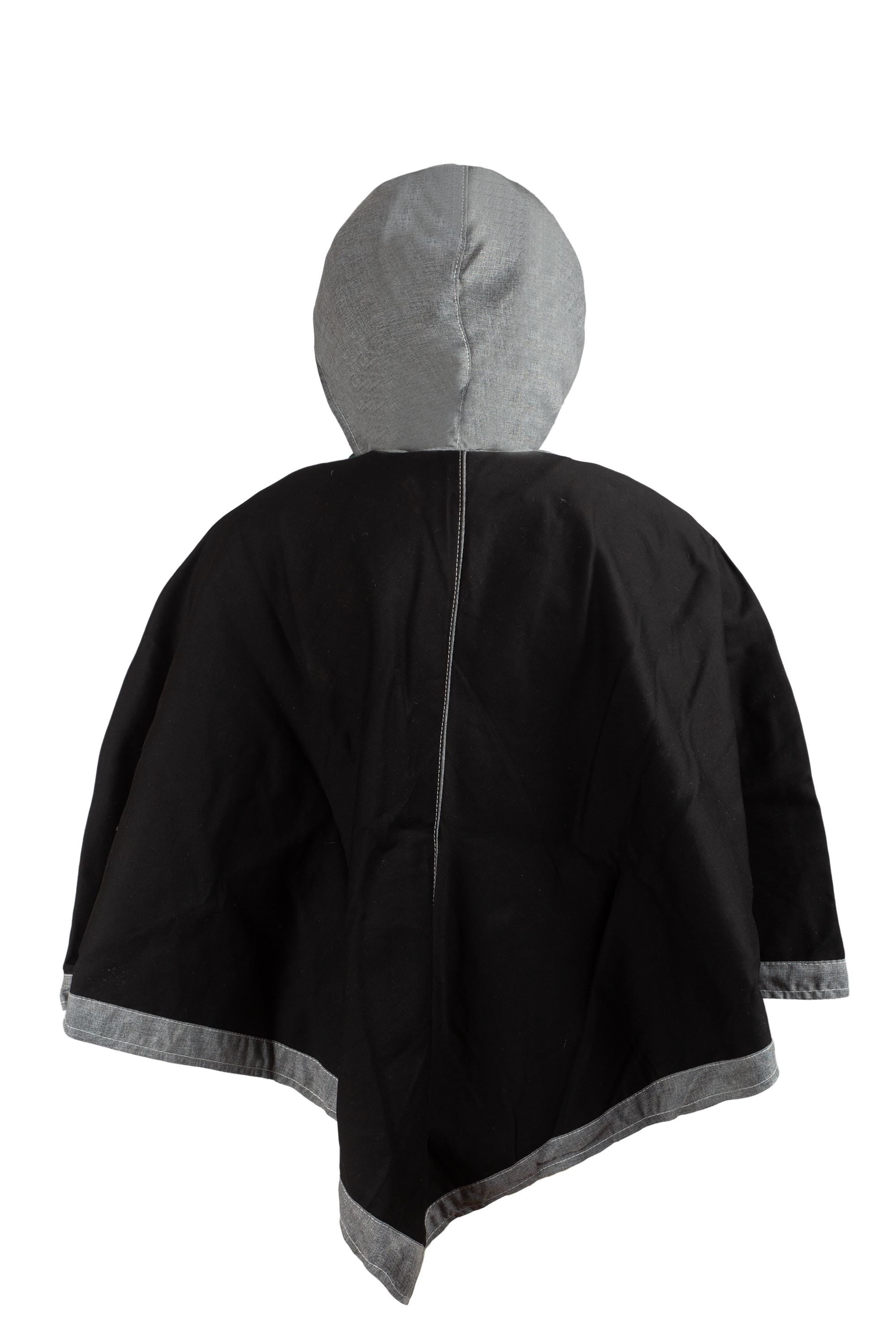 Black Survivor Space Knight Hooded Cloak, Sci-Fi Cosplay Poncho