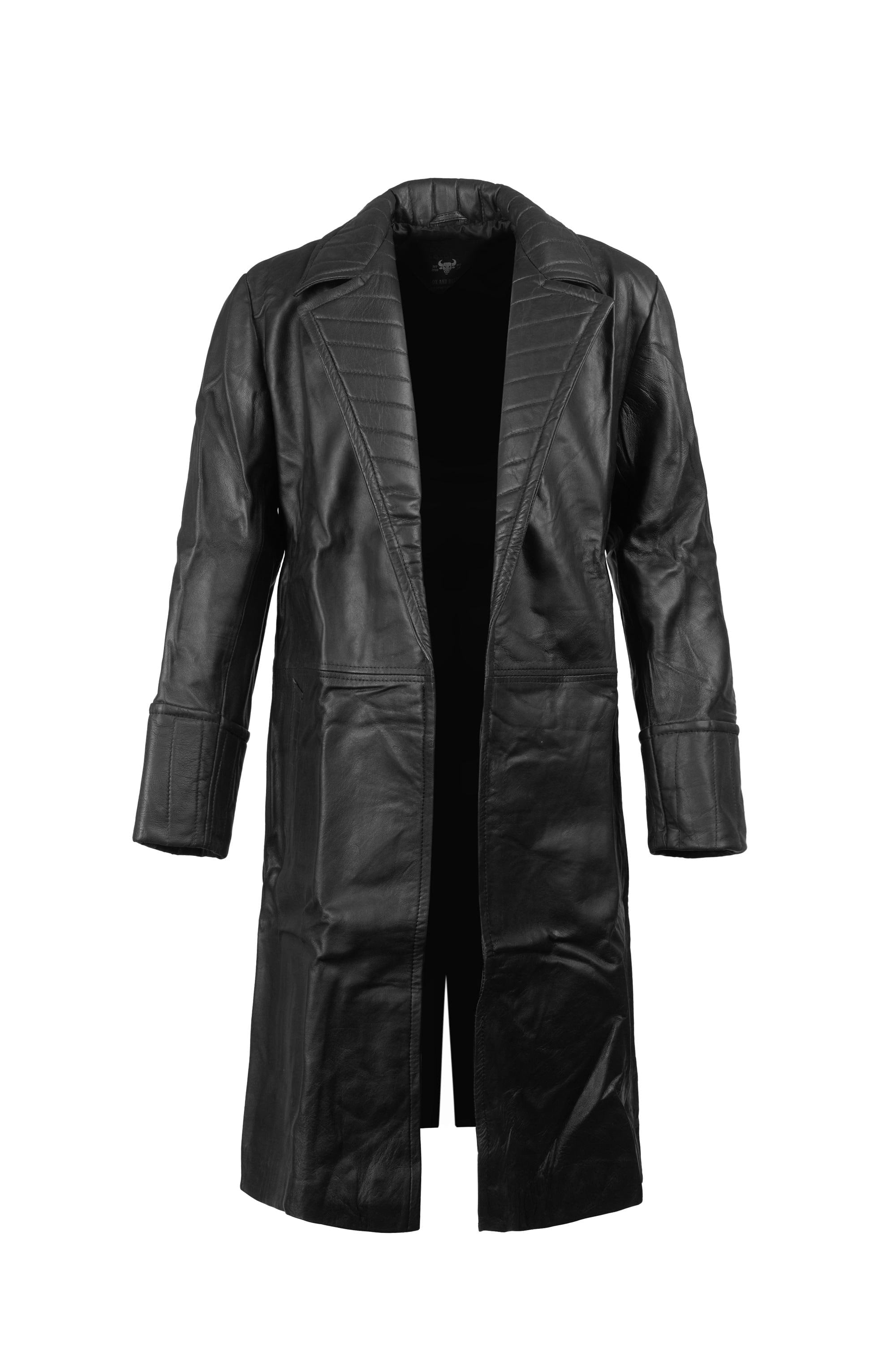 Handcrafted Black Leather Trench Overcoat: X-97 Cosplay Costume