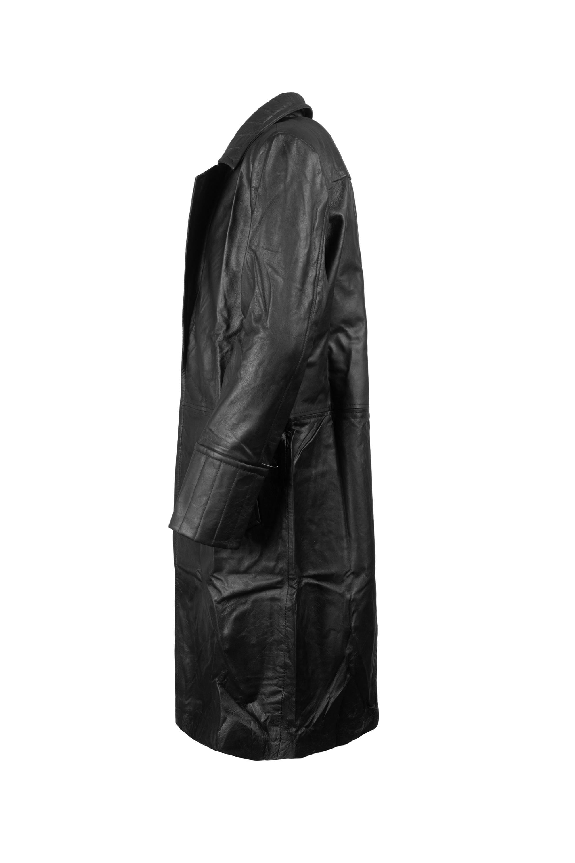 Handcrafted Black Leather Trench Overcoat: X-97 Cosplay Costume