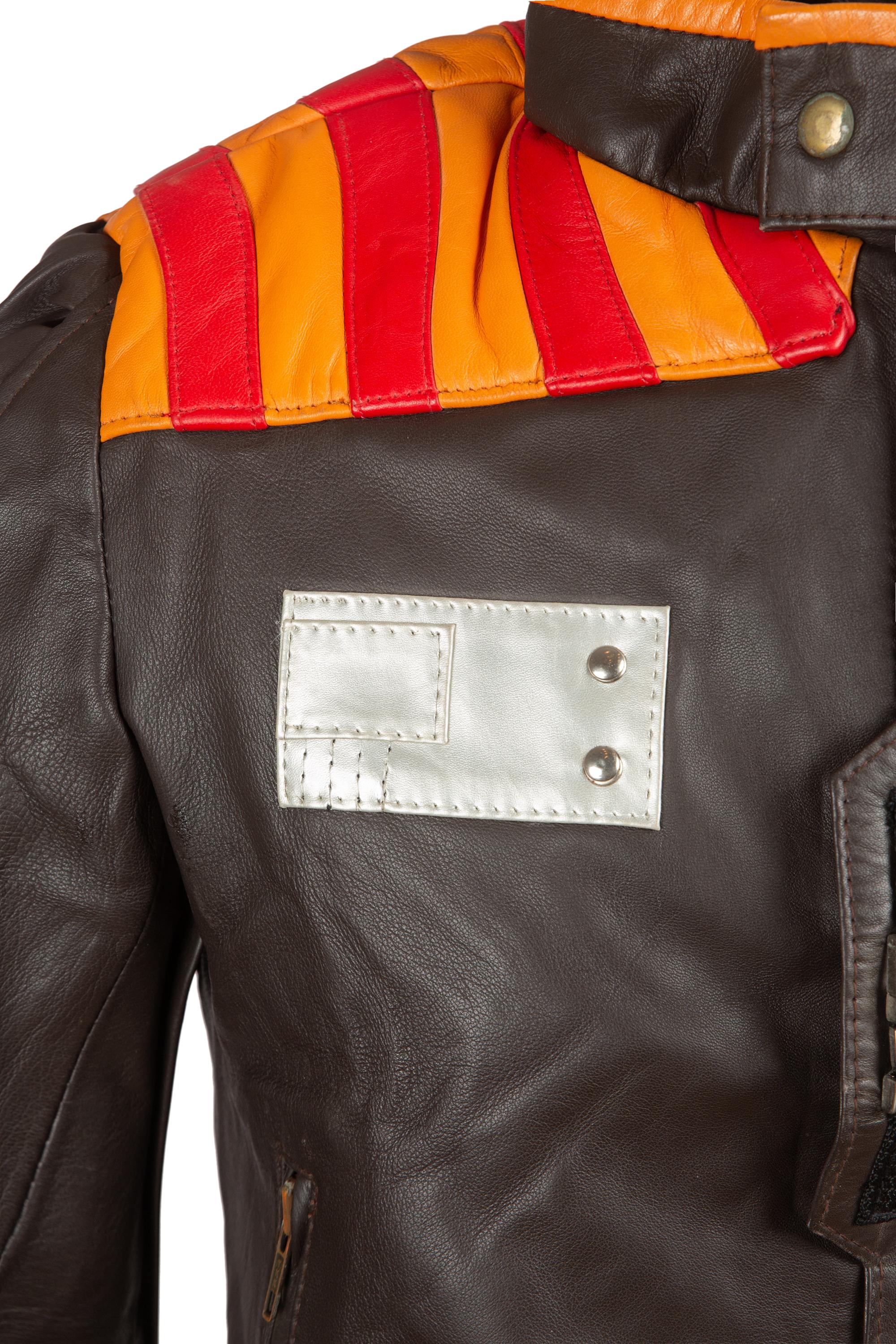 Solar Raider Pilot Jacket, Futuristic Leather Biker Coat for Men, Cyberpunk Racer Style, Sci-Fi Inspired Moto Jacket with Armor Details