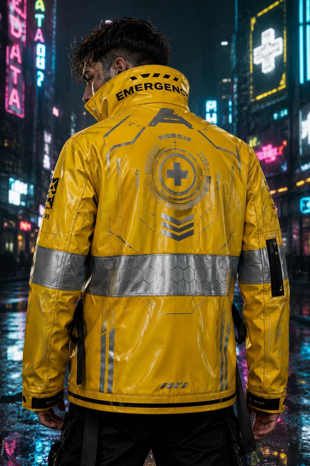 Customizable Cybernetic Maverick Jacket – David Martinez Inspired Cyberpunk Cosplay