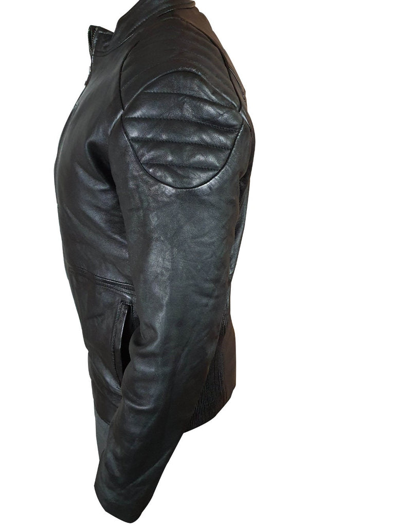 Handmade Cleve's Leather Jacket With Stretch Panel – oxandbullsleather
