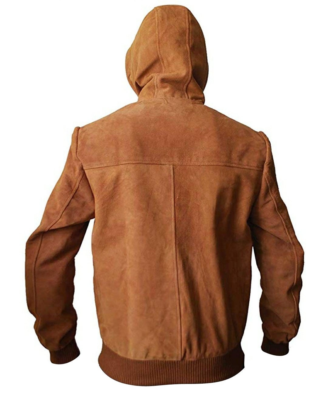 Handmade  Marek Tan Suede Leather Hoodie