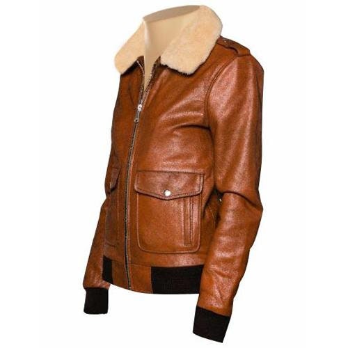 Handmade  Dominic's Bomber Style Leather Jacket With Fur Collar