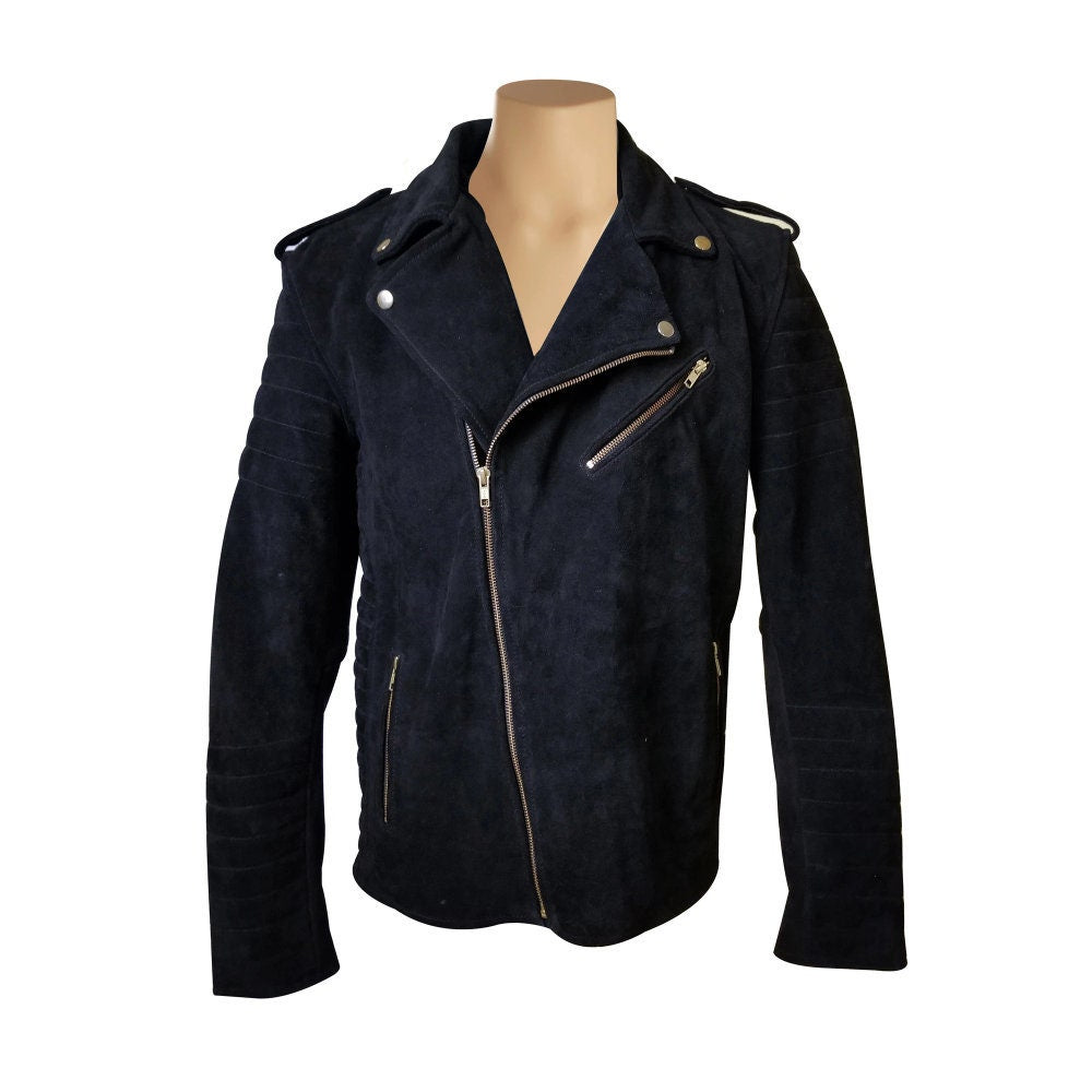 Handmade  Schmitt's Biker Style Suede Leather Jacket