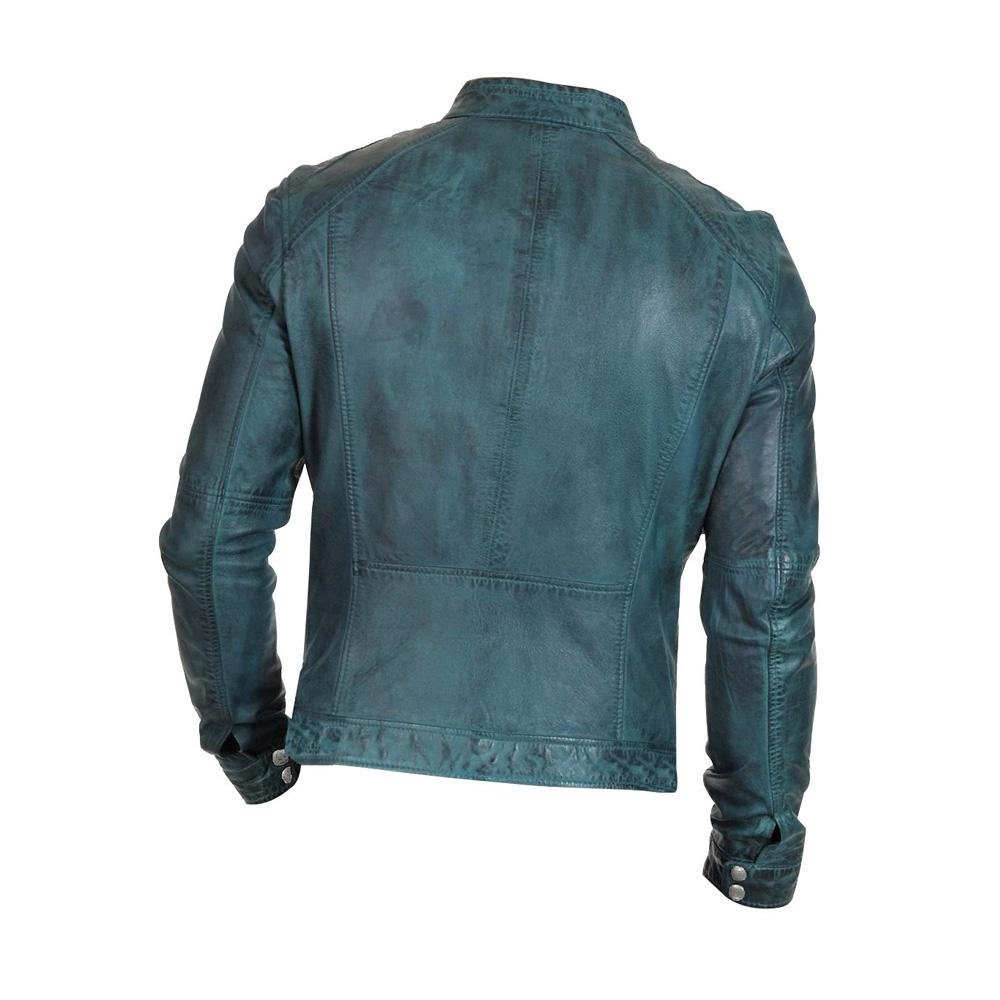 Handmade  Sapphire Denton's Distressed Leather Jacket