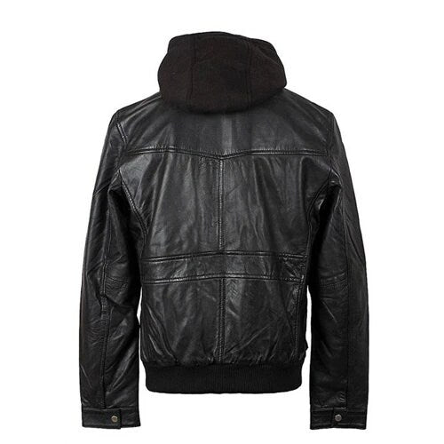 Handmade  Men's Turku Black Leather Jacket