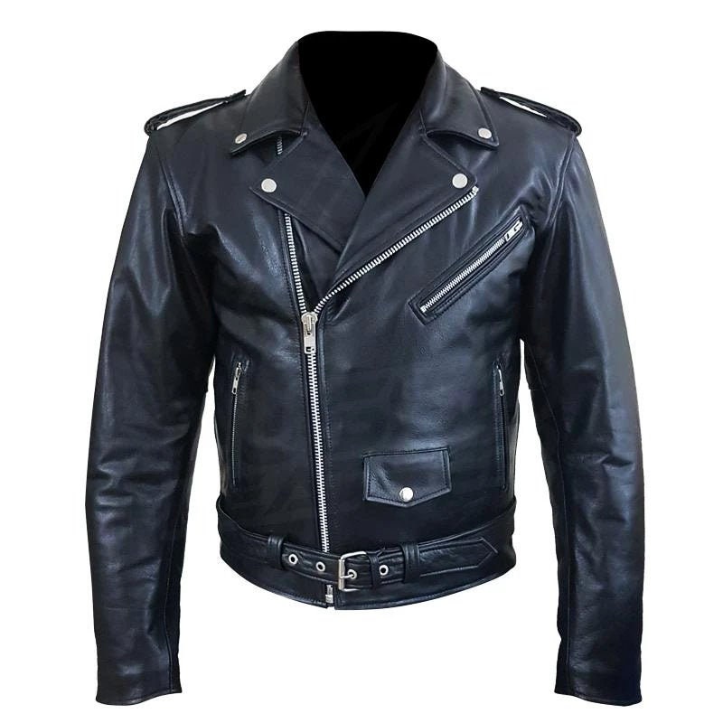 Handmade Perfect Biker Style Classic Black Premium Heavy Leather Jacket