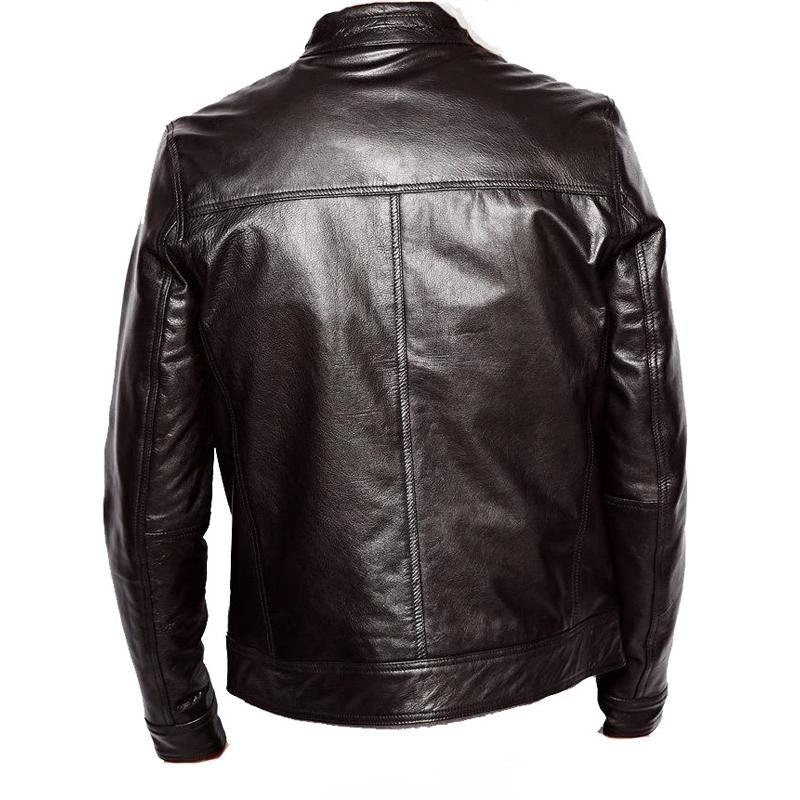 Handmade  Plain Black Moto Style Jacket