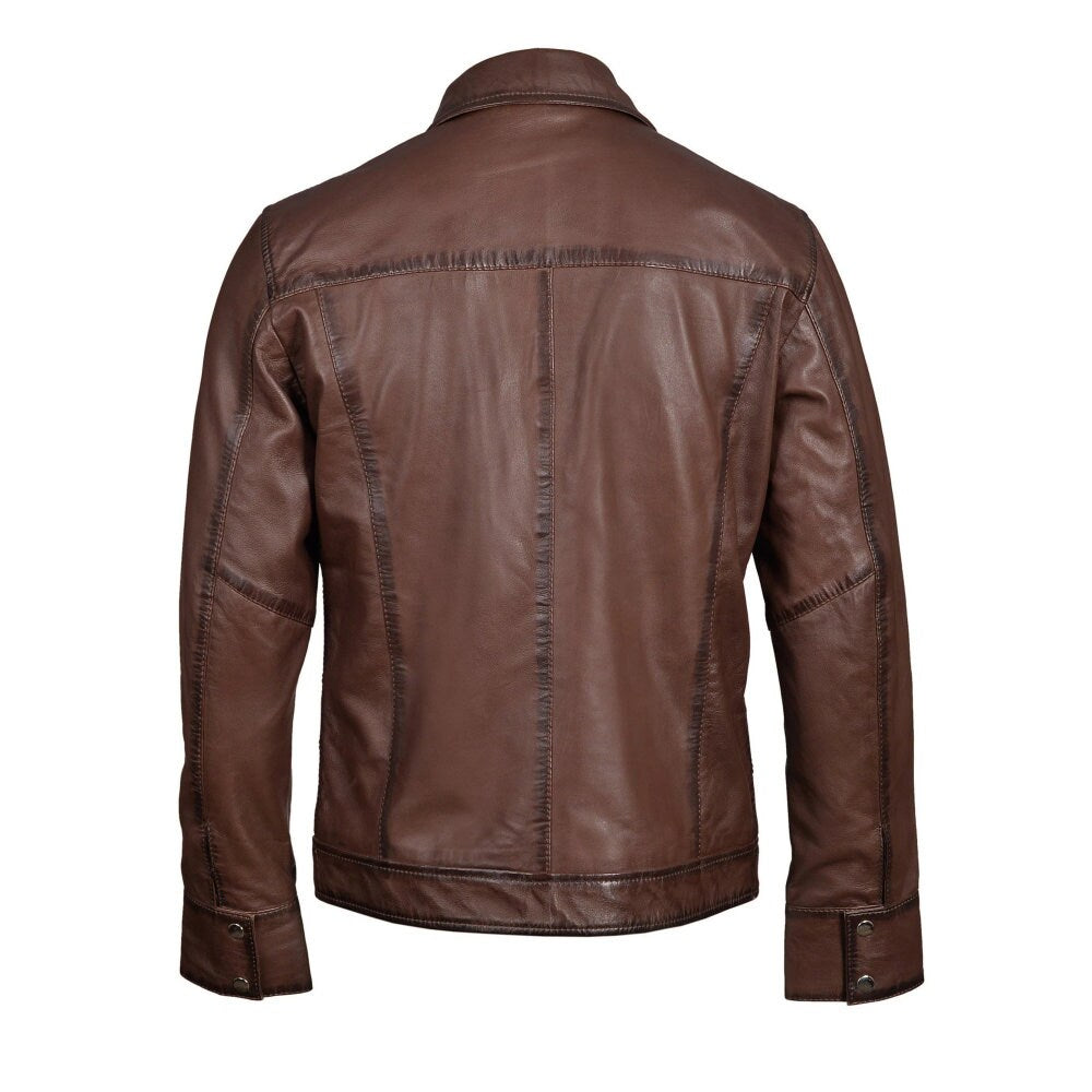 Handmade Thatchers Premium Hand Waxed Brown Leather Jacket