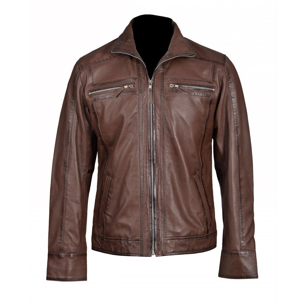 Handmade Thatchers Premium Hand Waxed Brown Leather Jacket