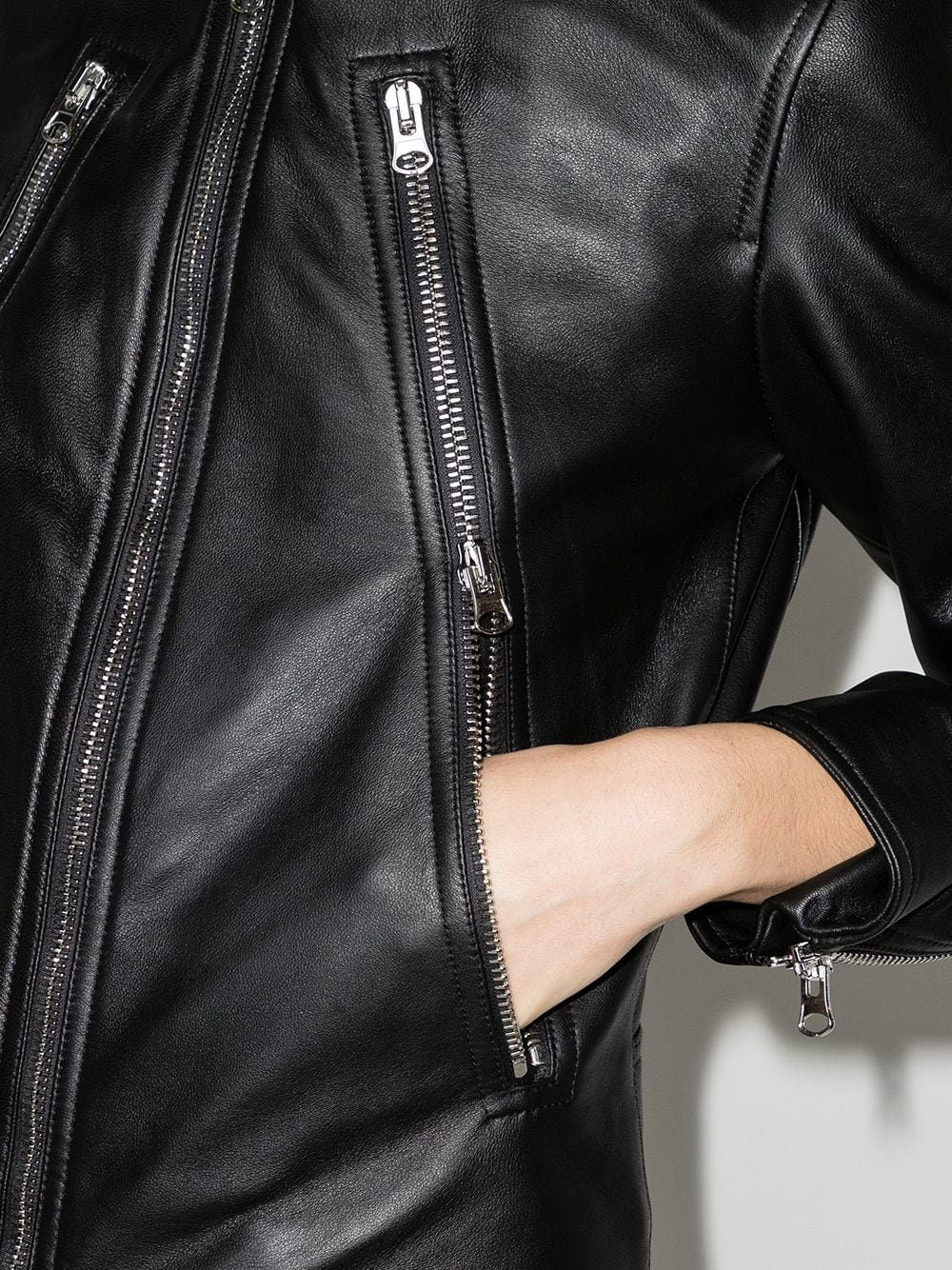 Handmade  Zip-Up Leather Jacket