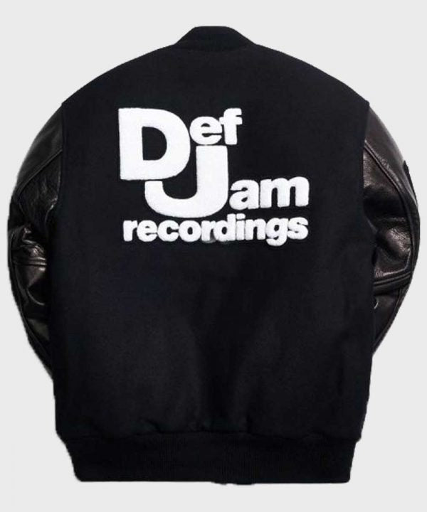 Handmade  Def Jam Recordings Varsity Jacket Black and White Handmade Cosplay