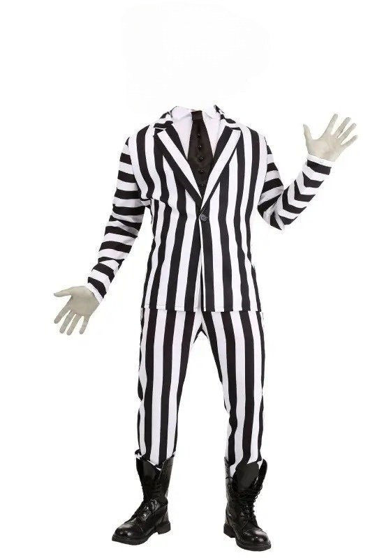 Black and White Stripe Suit - Inspired by the 80'S movie Beetlejuice