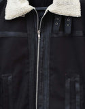 Handmade B3 Aviation Synthetic Fur Bomber Jacket Leather Coat